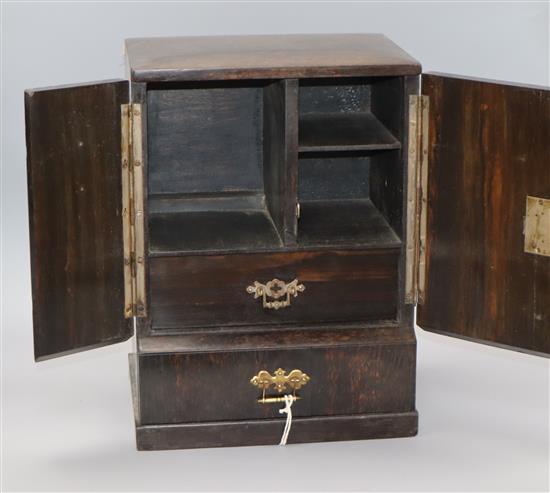A 19th century coromandel and brass mounted table cabinet height 36.5cm
